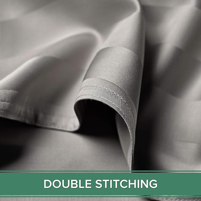 California King Sheets by Pure Bamboo, Genuine 100% Organic Viscose Derived from Bamboo Bed Sheet Set, Soft & Cooling, Double Stitching, Lifetime Quality Promise (California King, Jacquard Silver)