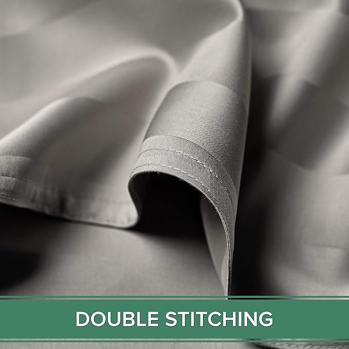 Twin Sheets by Pure Bamboo, Genuine 100% Organic Viscose Derived from Bamboo Bed Sheet Set, Luxuriously Soft & Cooling, Double Stitching, Lifetime Quality Promise (Twin, Jacquard Silver)