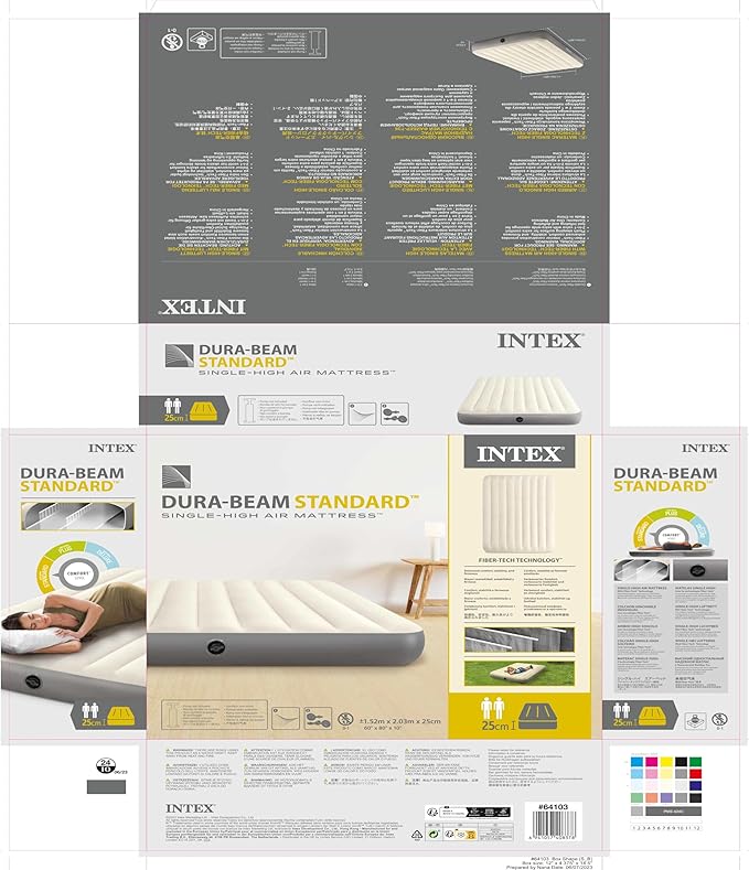 Intex Unisex's Queen Dura-Beam Series Single High Airbed, Taupe/Grey, One Size