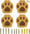 4PCS Wooden Cat's Paw Shaped Cabinet Knobs, Cabinet Handles, Single Hole Beech Wood Handles, Wood Hooks with Full Set of Screw Accessories