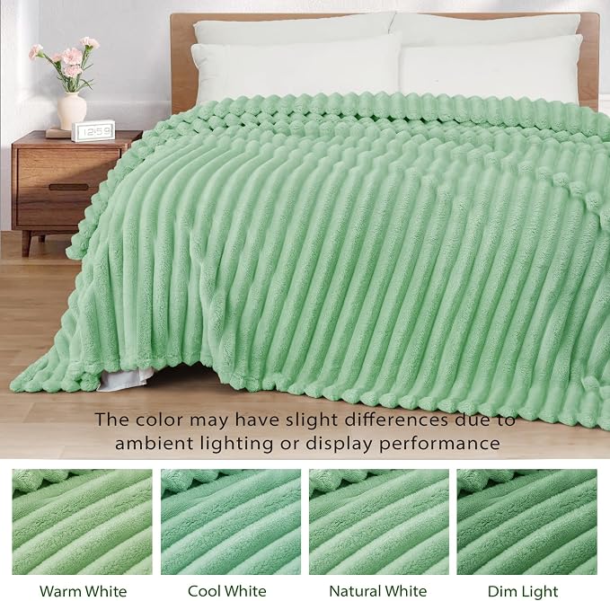 Exclusivo Mezcla Striped Twin Size Fleece Blanket - Image 3