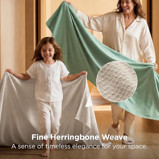 Bedsure GentleSoft 100% Cotton Blanket Full Size - Image 2