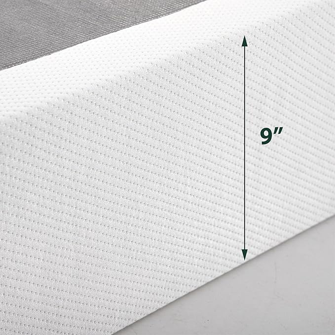 ZINUS 9 Inch Box Spring with Cover, No Assembly Mattress Foundation, Sturdy Metal Structure, Split Queen, White