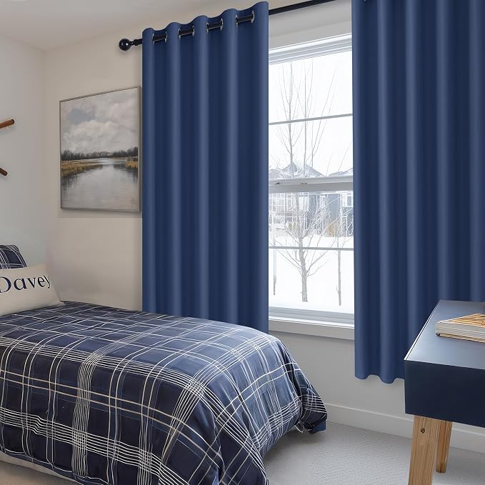 Room Darkening Curtains for Bedroom, 60 x 72 Inches, 2 Panels | Thermal - Image 6