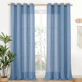 YoungsTex Denim Blue Linen Curtains 90 Inch Length by YoungsTex