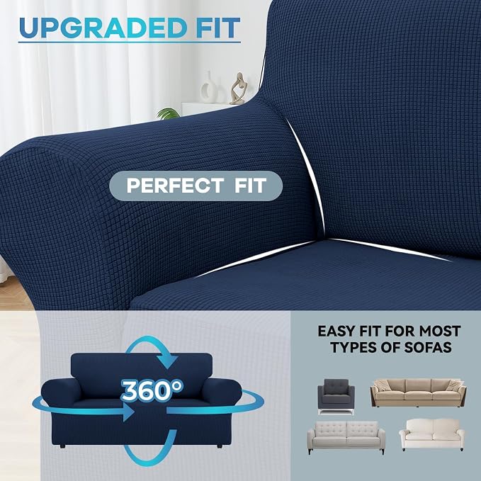 LURKA Stretch Loveseat Sofa Slipcovers 1 Piece Couch Covers - Image 4