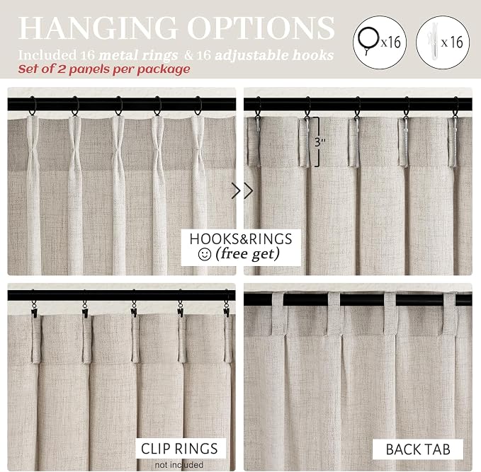 Extra Long Sheer Curtains 108 Inches Long 2 Panels Set - Image 4