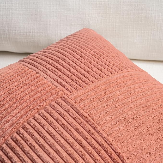 Fancy Homi Set of 2 Coral Boho Long Lumbar Body Decorative Throw Pillow Cover - Image 3