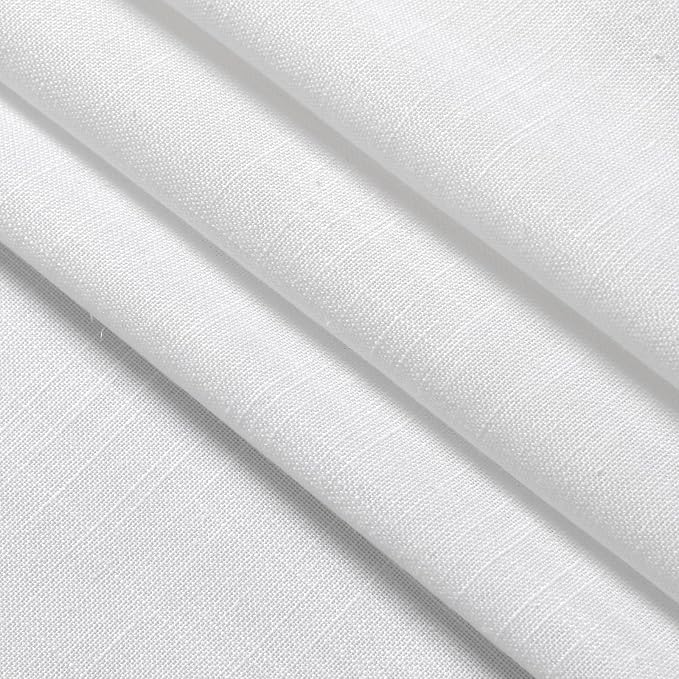 White Linen Cafe Curtains 30 Inch Length Privacy Light Filtering Semi Sheer - Image 7