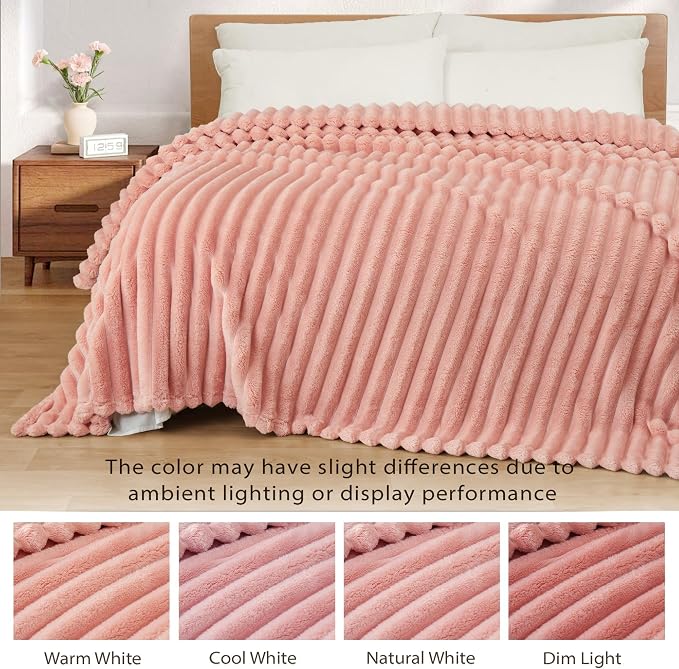 Exclusivo Mezcla Striped Twin Size Fleece Blanket - Image 3