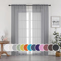 Grey Sheer Curtains, Sheer Curtains 84 inches Long 2 Panels Set, Rod Pocket by OWENIE
