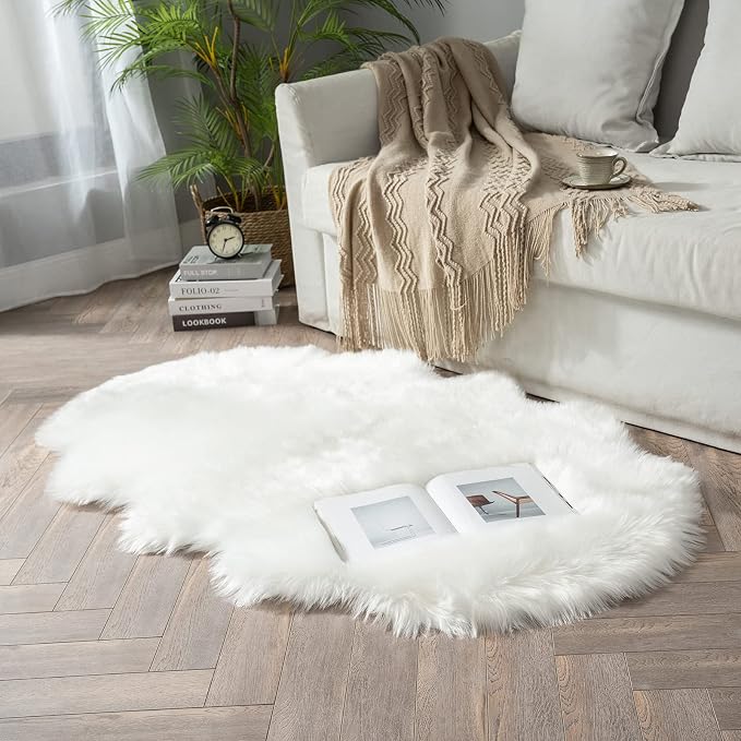 MIULEE Fluffy Area Rug 3x5 ft Faux Fur Sheepskin Rug - Image 6