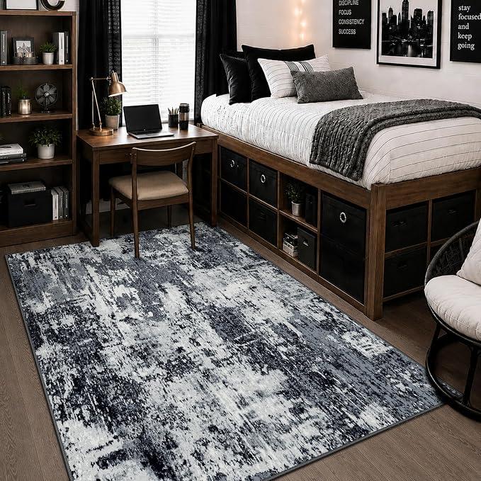 RELEANY Washable 4'x6' Abstract Area Rug by RELEANY