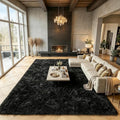 Black Area Rugs 9x12 Living Room, Large Fluffy Shag Bedroom Rug, Soft Plush by ONASAR