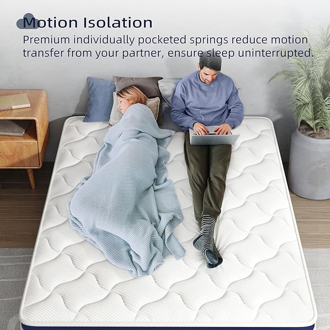 King Mattress 14 Inch - Hybrid Mattress Bed in a Box, Medium Firm Support, Pressure & Pain Relief for All Sleepers, CertiPUR-US Certified, Fiberglass-free, Reinforced Edge Support, Motion Isolation