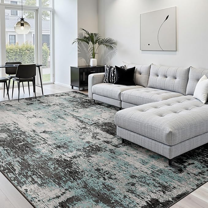 RELEANY Washable 10'x14' Abstract Area Rug - Image 4