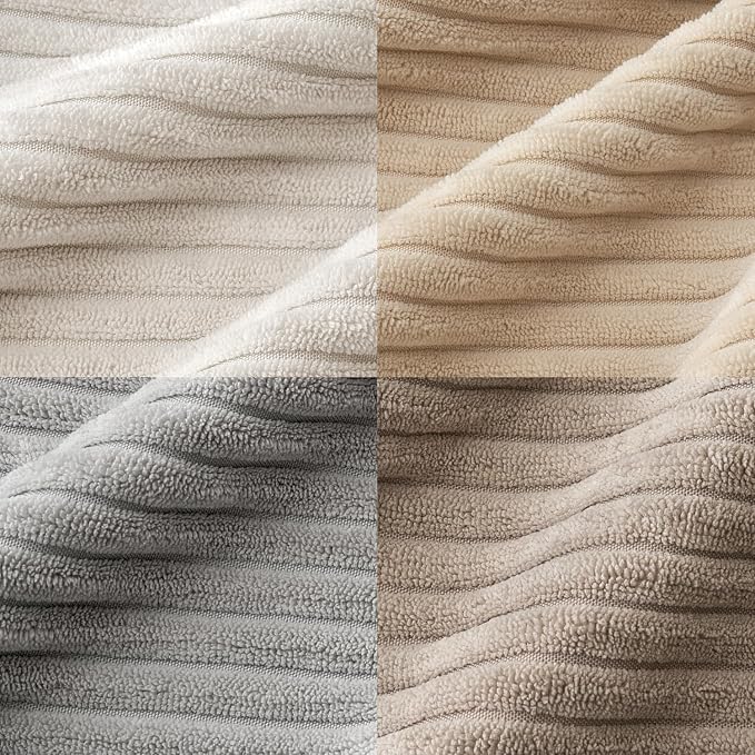 MIULEE Soft Corduroy Decorative Throw Pillow Covers Neutral Tan 18x18 | Set of 4 - Image 3