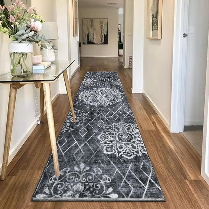 HEBE Hallway Runner Rug 2'x10', Washable Non Slip Kitchen Rug Runner | Soft - Image 8