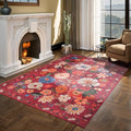Floral Machine Washable 6x9 Area Rugs, Soft Bedroom Rug by WelcometoBabovid