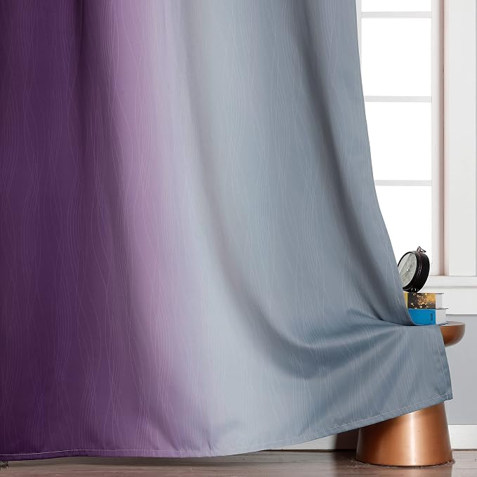 Purple and Grey Ombre Blackout Curtains - Image 6