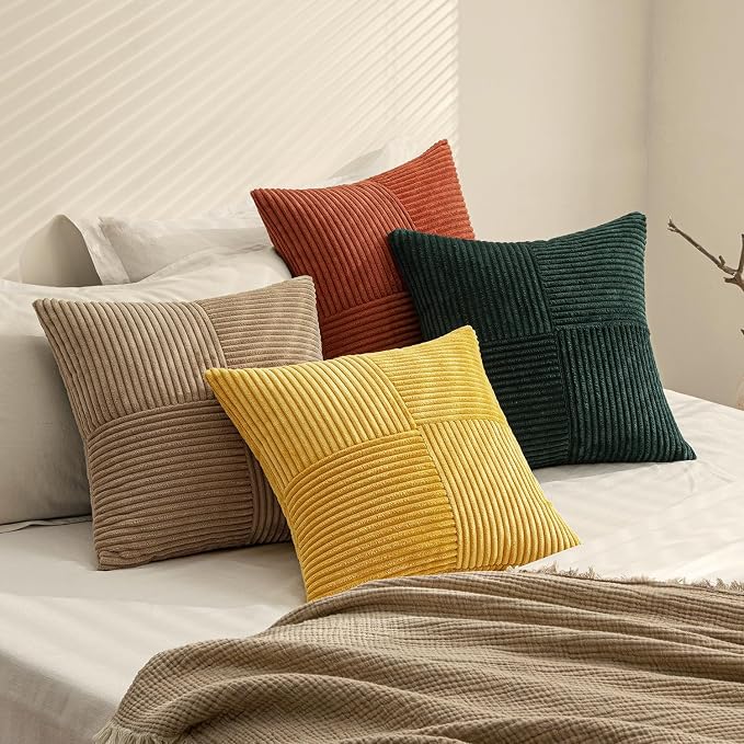 MIULEE Fall Green Rust Throw Pillow Covers 18x18 Inch Set of 4 Boho Farmhouse - Image 7