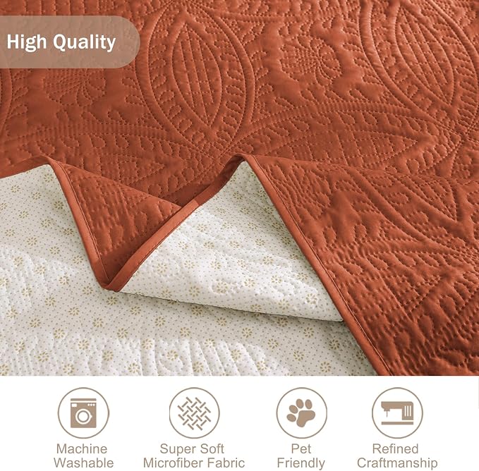 Orange Loveseat Covers for 2 Cushion Couch, Water-Repellent Covers for Love Seat - Image 7