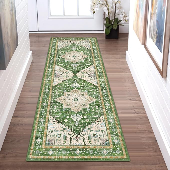 Yamaziot Washable Runner Rug, 2x6 Non-Slip Boho Vintage Hallway Kitchen Rug | by Yamaziot