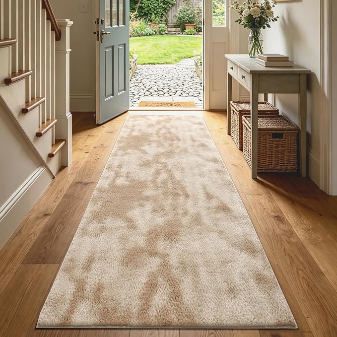 2x8 Tie-dye Beige Runner Rug Washable Non-Slip - Image 2