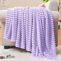 BEDELITE 3D Ribbed Pastel Lilac Fleece Twin Blanket by BEDELITE