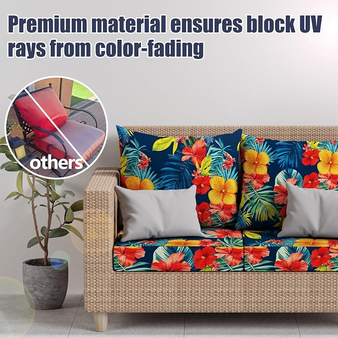 8Pcs Outdoor Cushion Covers, Stretch Patio Furniture Couch Chair Slipcovers | - Image 3