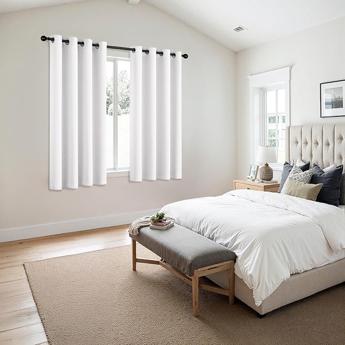 MIULEE Blackout Curtains for Bedroom 2 Panels 55 x 68 Inch Long Pure White | - Image 6