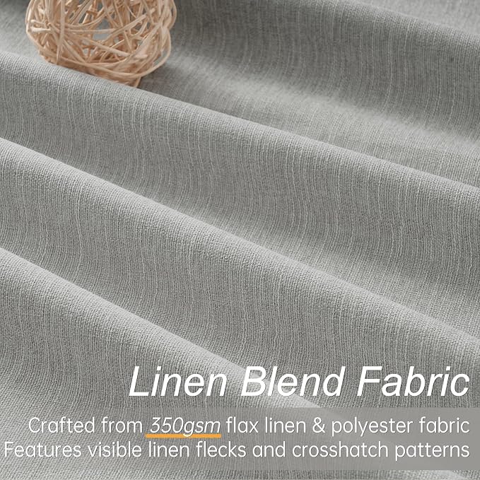 Topfinel 92 Inch Linen 100% Blackout Curtains 2 Panels - Image 2