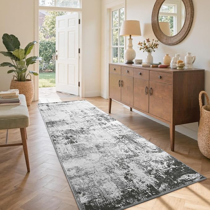 2x6 Ft Washable Runner Rug, Non-Slip Low Pile Hallway Kitchen Area Rug by Cuzwlovita