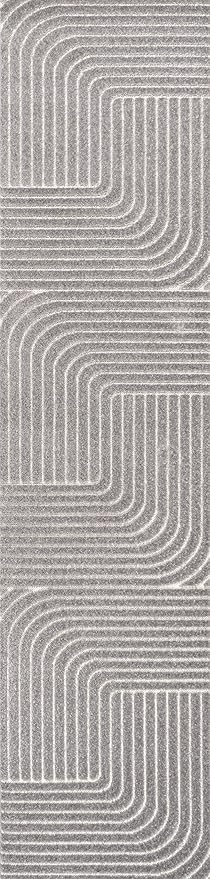 Eyely NCS101B-28 Scandinavian Odense Minimalist Angle Geometric Indoor Runner Rug, Modern, Contemporary, Coastal, Bohemian, Bedroom, Kitchen, Living Room, Non Shedding, Gray/Ivory, 2' x 8'