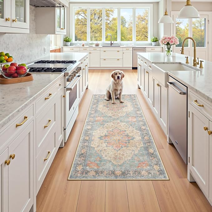 RELEANY Washable Area Rug, Runner 2'x8', Water Repellent, Pet Friendly by RELEANY