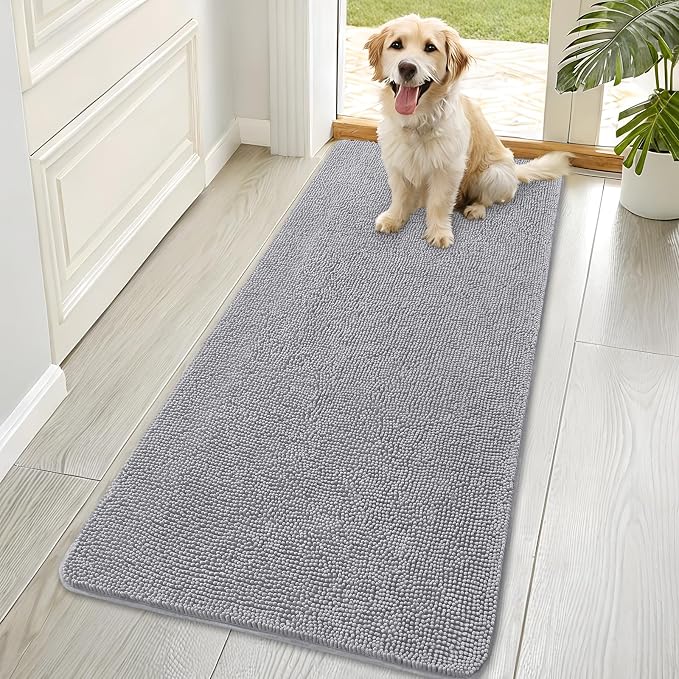 OLANLY Dog Door Mat for Muddy Paws 70x35, Super Absorbent Chenille Mud Mat | by OLANLY
