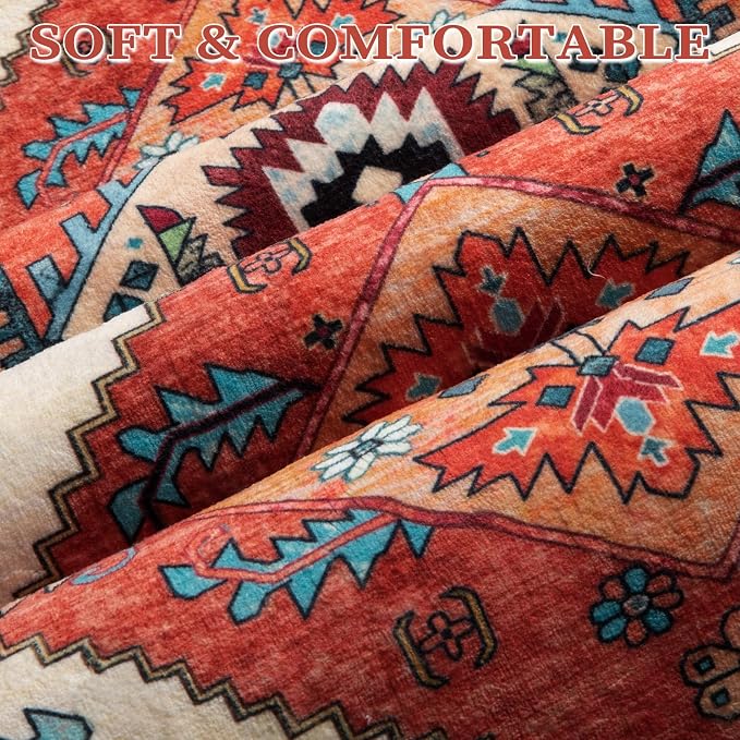 SERISSA 4x6 Washable Non Slip Boho Area Rug - Image 4