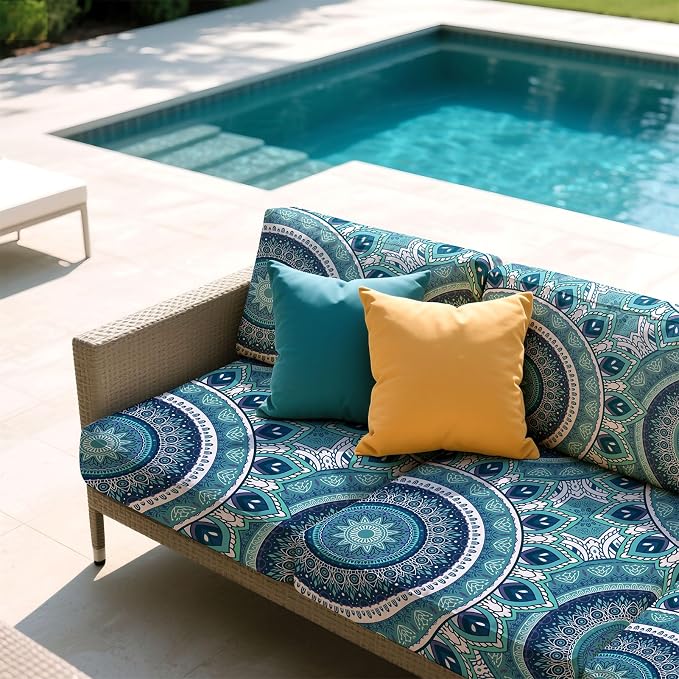 8Pcs Patio Cushion Covers Stretch Outdoor Furniture Protector Slipcovers | - Image 9