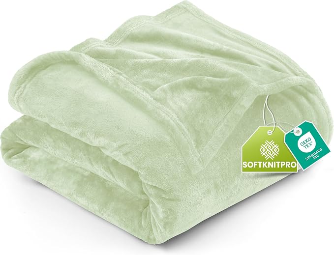 Utopia Bedding Soft Fleece Bed Blanket King Size Sage Green | Microfiber Plush by UTOPIABEDDING