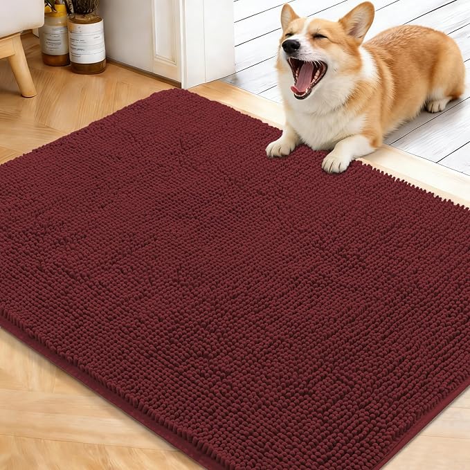 OLANLY Dog Door Mat for Muddy Paws 40x32, Super Absorbent Chenille Mud Mat | by OLANLY