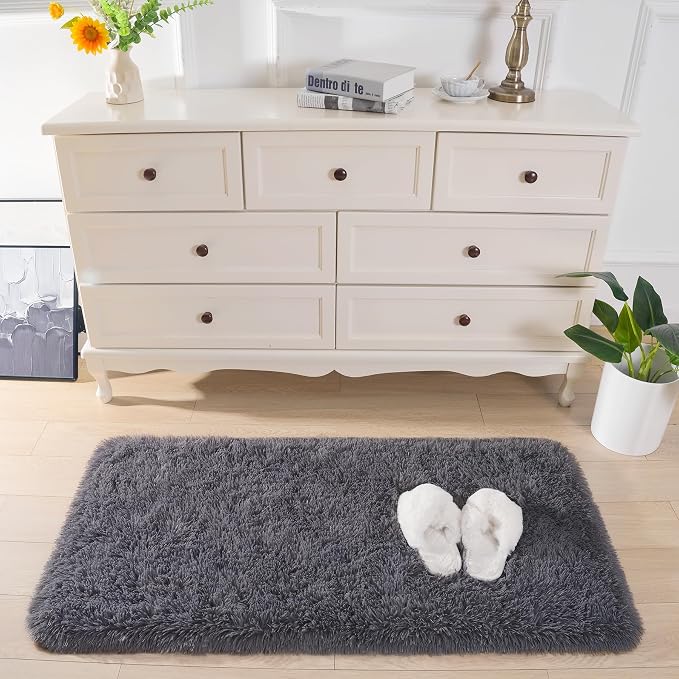 Chicrug Soft Runner Rugs for Bedroom Living Room Plush Fluffy Rug 2x4 | Shag - Image 5