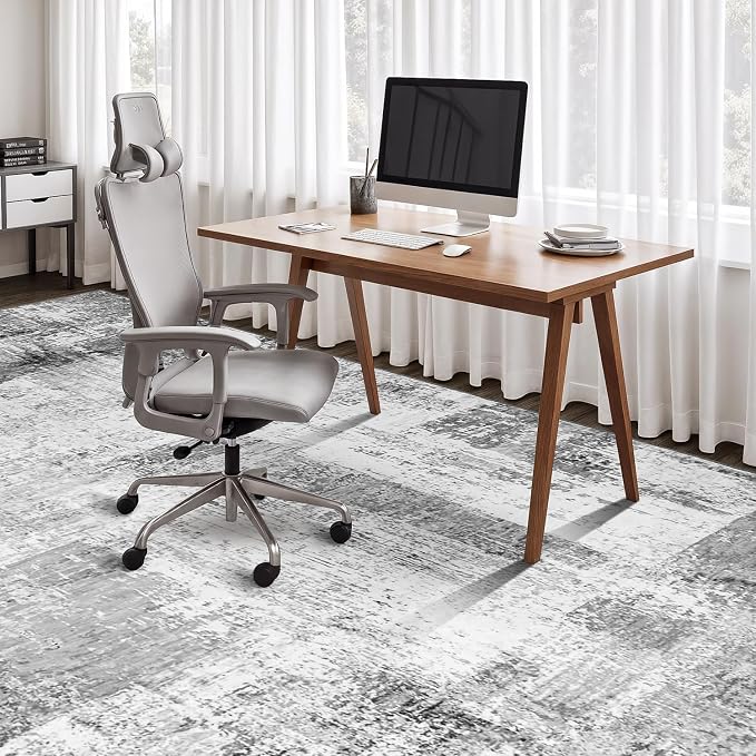 Rugflix 8x10 Area Rugs for Living Room, Washable Grey Large Rug | Machine - Image 8