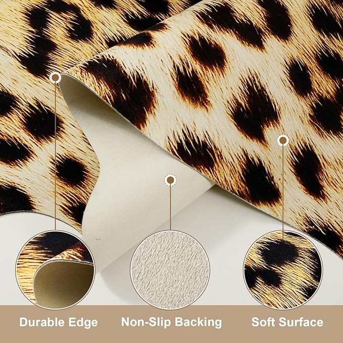 8 x 10 Western Faux Leopard Rug, Large Animal Print Cheetah Rug | Premium - Image 5