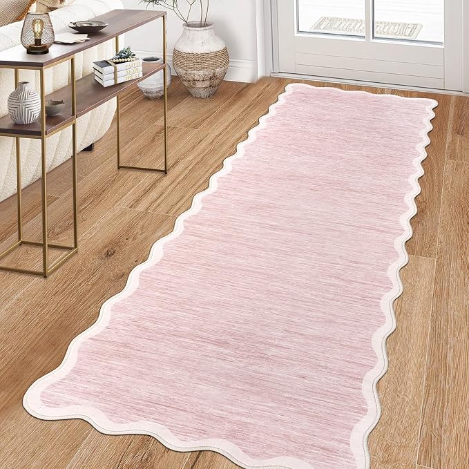 GarveeHome Scalloped Washable Runner Rug 2x6 Non Slip Kitchen Rug - Image 2