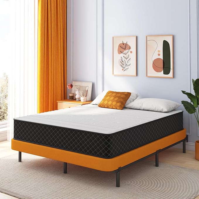 Swbvs Mattress Queen Size, 10 Inch Firm Queen Mattress Size with Hybrid Queen Bed Mattress in a Box, Pressure Relief & Supportive