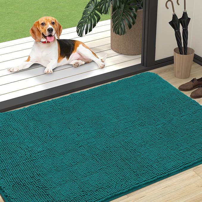 OLANLY Dog Door Mat for Muddy Paws 47x32, Super Absorbent Chenille Mud Mat | by OLANLY