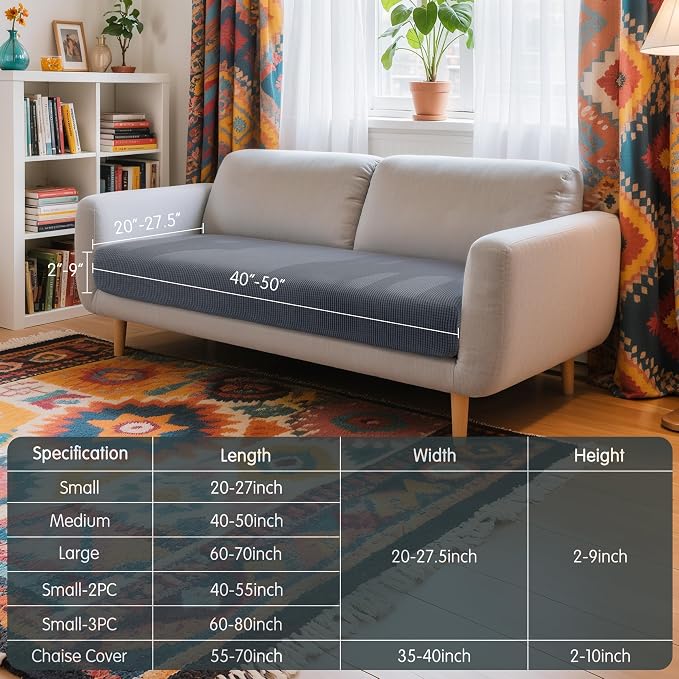 Hokway Couch Cushion Covers Stretch Cushion Covers Sofa Seat Cushion Slipcover - Image 3