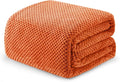 Exclusivo Mezcla Soft Waffle Fleece Bed Blanket Twin Size, Burnt Orange | by ExclusivoMezcla