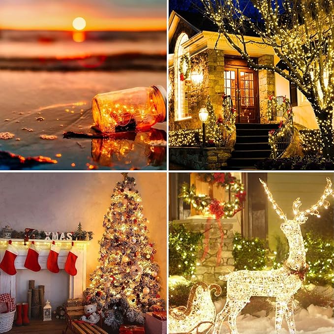 led Fairy Lights Waterproof 16.4ft String Lights Battery Operated for Wedding, Home, Garden, Party, Christmas Decoration (1pc, Warm White 1pc)