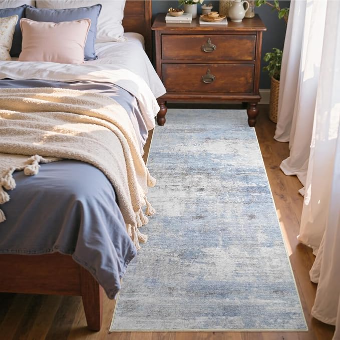 2x6 Ft Washable Runner Rug, Non-Slip Low Pile Hallway Kitchen Area Rug - Image 3